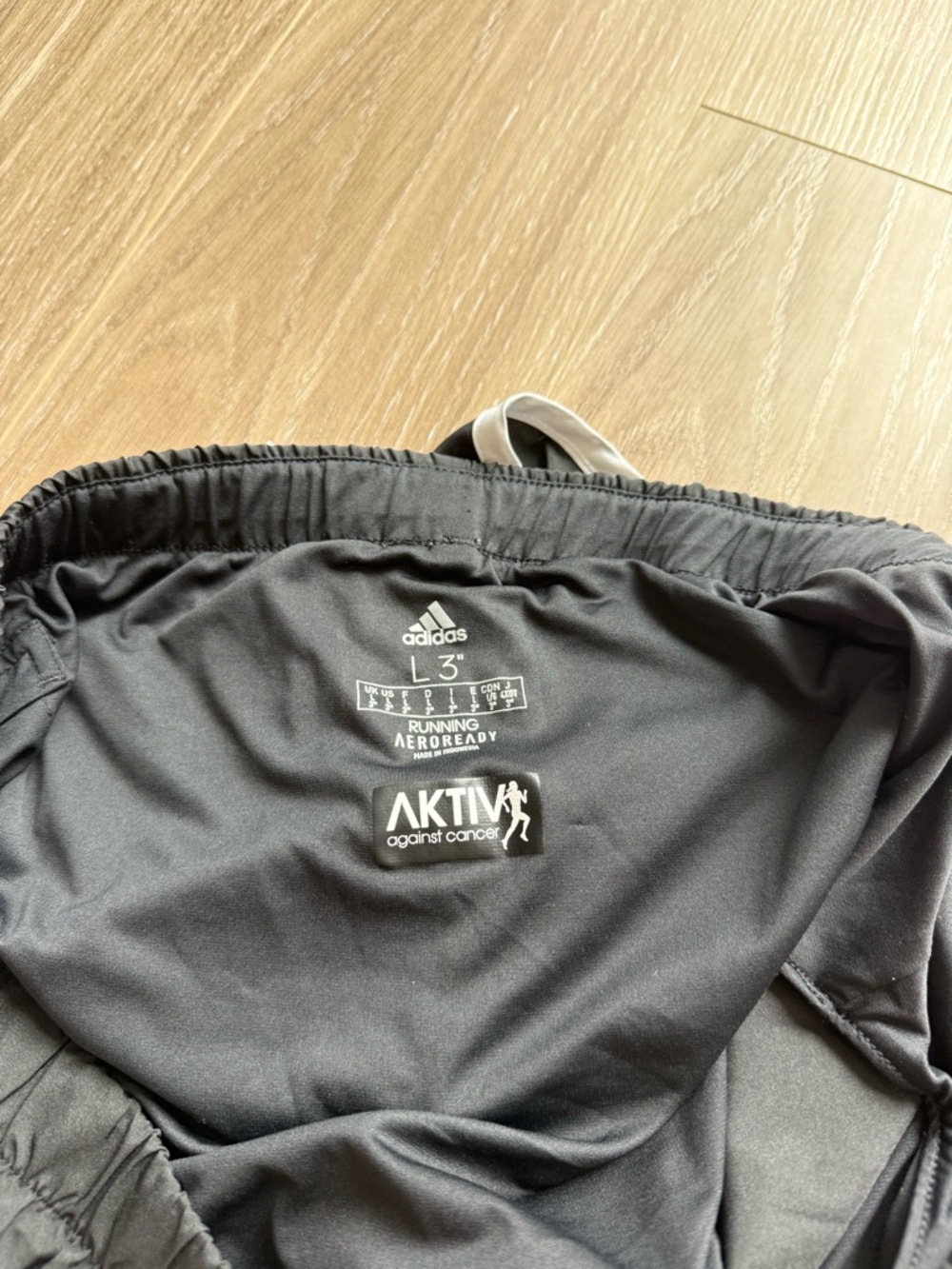 adidas Black Athletic Shorts with White Trim - Picture 3 of 3
